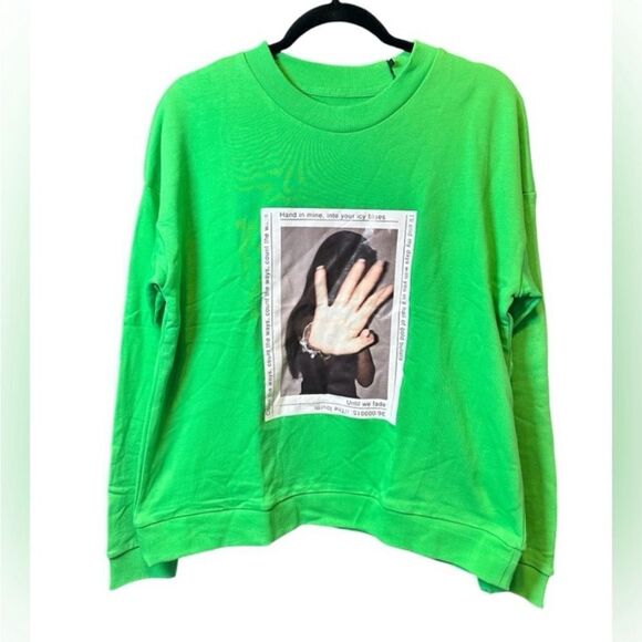 NWT ZGY Denim Women’s Green Graphic Oversized Sweatshirt- Size Large - Picture 2 of 8